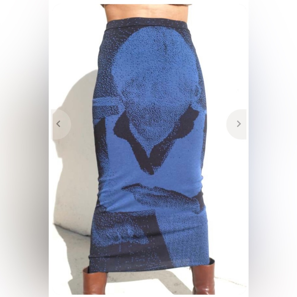 Paloma Wool Midi Navy Skirt Size Medium Brand New